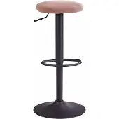 Wohnling Barhocker Samt Rosa Hocker ohne Lehne 58 - 79 cm Küchenhocker Stoff / Metall 100kg Design Barstuhl Tresenhocker Drehbar Bistrohocker