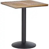 Beliani Gartentisch Hellbraun Kunstholz Schwarz Metall quadratisch 60x60 cm Industrie Outdoor Indoor Gartenausstattung Terrasse Balkon Möbel