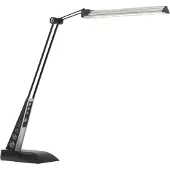 Brilliant LED Schreibtischleuchte Jaap | praktische Bürolampe | Kunststoff/Metall | schwarz/chrom | Arme einstellbar | 3 Stufen Touchdimmer