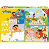 Schmidt Spiele|Sesamstrasse Puzzle Sesamstr,Sachen machen 3x24 Teile