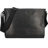 Green Burry Greenburry Pure Black Messenger Leder 37 cm