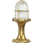 Licht-Erlebnisse Stehlampe außen Garten Haus IP54 E27 25 cm Messing Maritim Sockelleuchte