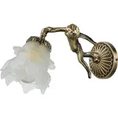 Licht-Erlebnisse Messinglampe Wand Glas Schirm kunstvoll Handarbeit Wandleuchte