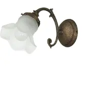 Licht-Erlebnisse Wandleuchte Weiß Bronze E14 Messing Floral Wandlampe