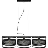 Licht-Erlebnisse Pendelleuchte Schwarz 3-flammig Modern Metall Mesh E27 höhenverstellbar Esstisch Hängelampe