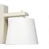 Licht-Erlebnisse Wohnliche Wandleuchte Holz Stoff hell gemütliches Design E27 Wohnzimmerlampe Schlafzimmerlampe