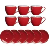 Ritzenhoff & Breker DOPPIO Espressotasse mit Untertasse 80 ml 6er Set rot