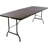 VCM 3-tlg. Gartenmöbelset | Gartengarnitur 1 Tisch 2 Bänke klappbar | Rattan-Optik | Bierzeltgarnitur | braun | 180 cm