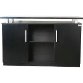 Jet-Line Büromöbel Büro Schrank Aktenschrank ORLY schwarz 140x85x43cm Büro Homeoffice Arbeitszimmer Ordnerschrank Sideboard Mehrzweckschrank Büroausstattung