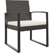 vidaXL Garten-Esszimmerstühle 2 Stk. Braun PP-Rattan