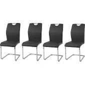 HTI Schwingstuhl 4er-Set Nelly Schwarz