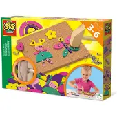 SES Creative Hämmerchen Tick Trendy, Bastelset für Kinder, 3 Jahr(e), Kork, Holz, Mehrfarbig