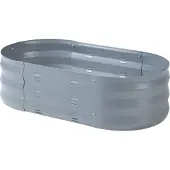 Casa.pro Pflanzbeet ‘Alfedena’ verzinkter Stahl oval 90 x 50 x 25 cm Anthrazit