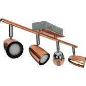 Licht-Erlebnisse LED Deckenstrahler Edelstahl Glas verstellbar in Kupfer länglich 3000 K warmweiß 1960 lm