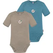 Normani 2er Set Baby Merino Body Kurzarm „Tauranga" - 9293