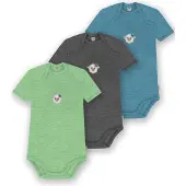 Normani 3er Set Baby Merino Body Kurzarm „Tauranga" - 9299