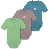 Normani 3er Set Baby Merino Kurzarmbody „Tihoi" - 9319