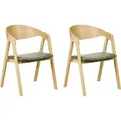 Beliani Esszimmerstuhl 2er Set Dunkelgrün Samtbezug mit Hellen Holzbeinen Hohe Rückenlehne Retro Klassisches Design für Wohnzimmer Esstisch Gastronomie