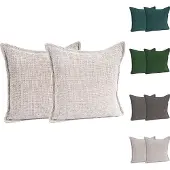 Mojawo 2er Chenille Kissenhülle Kissenbezug mit Reissverschluss 45x45cm