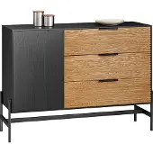 SoBuy HFSB02-SCH Sideboard Küchenschrank Flurschrank Buffet Schuhschrank Küchekommode Aufbewahrungsschrank TV-Schrank Schwarz BHT ca. 114x83x40cm