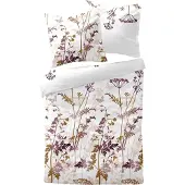 TRAUMSCHLAF Biber Bettwäsche Guildford lila 160x210 cm + 65x100 cm