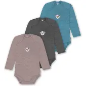 Normani 3er Pack Baby Merino Body Langarm „Auckland" - 9383