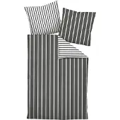 Janine Mako-Satin Bettwäsche modern classic Kissenbezug einzeln 65x100 cm anthrazit