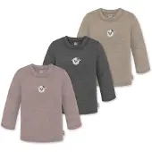 Normani 3er Pack Baby Merino Longsleeve „Taupo" - 9475