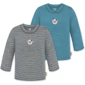 Normani 2er Pack Baby Merino Longsleeve „Taupo" - 9473