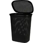 Mojawo Wäschekorb Wäschebox Wäschetruhe mit Deckel Schwarz 60L