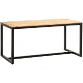 FineBuy Esszimmertisch 120x60x76 cm Akazie Massivholz Metall Esstisch Loft-Style Küchentisch mit Metallbeinen Holztisch Industrial Klein Speisetisch