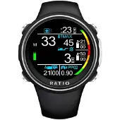 Ratio Idive Color Tech+ Tauchcomputer Schwarz Schwarz One Size