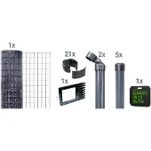 Alberts Fix-Clip Pro Gartenzaun, Höhe 122 cm, Länge 10 m, Zaun-Komplettset zum Einbetonieren, anthrazit