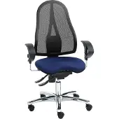 Topstar Bürostuhl SITNESS 15, Permanentkontakt, mit Armlehnen, Netzrücken, Fitness-Orthositz, schwarz/blau