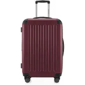 Hauptstadtkoffer - Spree - Handgepäck mit Erweiterung, Koffer auf Rollen, Trolley Flugzeug Hartschalenkoffer Hand Luggage TSA, 55 cm, Cabin Bag max 42 Liter,Dunkelrot