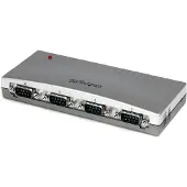StarTech.com .com 4-Port USB auf RS232 Seriell DB9 Adapter Hub, USB, Seriell, Silber, Kunststoff, CE, FCC, RoHS, 1 W
