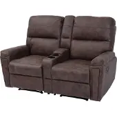 Mendler 2er Kinosessel MCW-K17, Relaxsessel Fernsehsessel Sofa, Nosagfederung Getränkehalter Fach Stoff/Textil braun