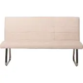 Mendler Esszimmer-Set MCW-G55, 2er-Set Stuhl + Sitzbank 180cm, Edelstahl gebürstet Stoff/Textil Chenille creme