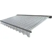 Mendler Elektrische Kassetten-Markise H122, Vollkassette Volant 4x3m Polyester Grau/Weiß, grau