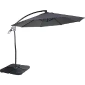 MCW Deluxe Ampelschirm MCW-D14, Sonnenschirm, rund Ø 3m Polyester Alu/Stahl 14kg anthrazit mit Ständer
