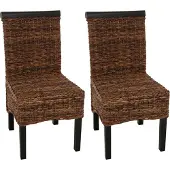 Mendler Esszimmerstuhl Acireale, Korbgeflecht (2er-Set) dunkel, ohne Kissen