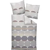 Janine Satin Bettwäsche J.D - Kreise, grau sand 155 x 220 cm Kreise grau sand