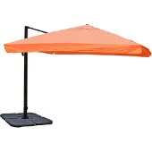 Mendler Ampelschirm MCW-A96, Gastronomie, 3x3m (Ø4,24m) Polyester Alu/Stahl 23kg Flap, terracotta mit Ständer