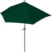 Mendler Sonnenschirm halbrund Lorca, Halbschirm Balkonschirm, UV 50+ Polyester/Alu 3kg 270cm grün ohne Ständer