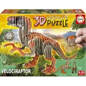 Educa 3D-Puzzle Velociraptor Karton Spielzeug 58 Teile