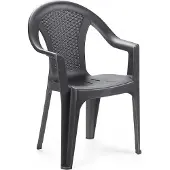 Mojawo 8 Stapelstuhl Gartenstuhl Kunststoff Wetterfest Rattan Optik Anthrazit