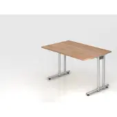 Hjh OFFICE PRO NANO 12 S - 120 x 80 Nussbaum/Silber