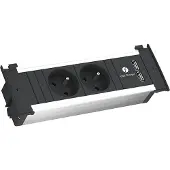 Bachmann Kapsa S Verlängerungskabel 2 m 2 AC-Ausgänge Indoor Aluminium - Schwarz (927.004)