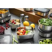GEFU Frischhaltebox Provido Rund Silber 2 L