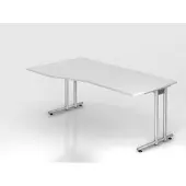 Hjh OFFICE PRO NANO 18 S - 180 x 100 Weiß/Silber